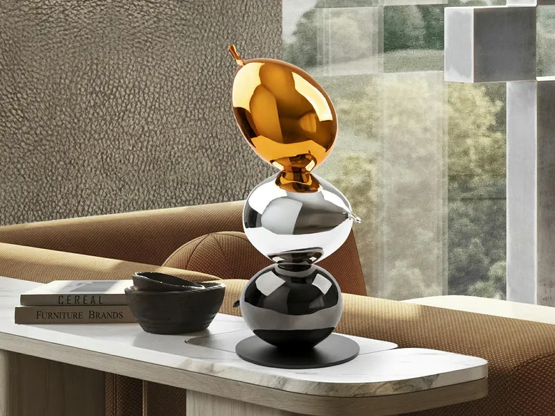 Figura decorativa Schuller Globos naranja y plata