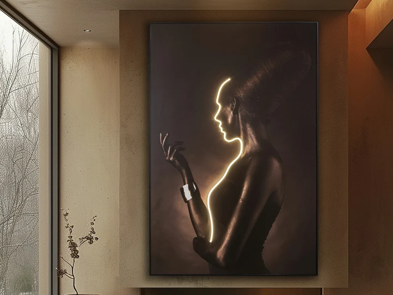 Cuadro con luz LED Schuller Silueta negro 120x180cm