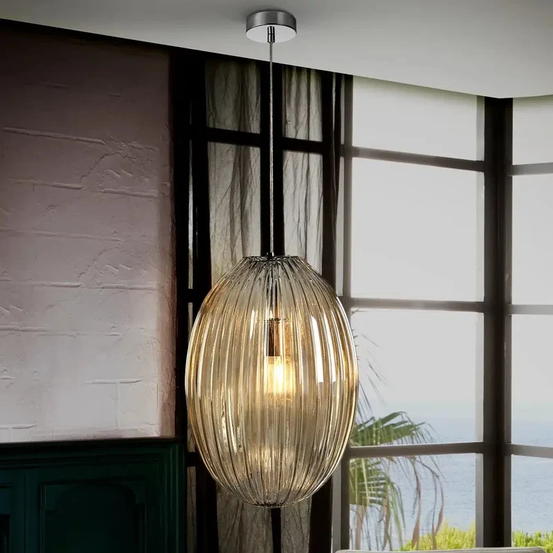 Lámpara de techo colgante Schuller Ovila 1 luz cromo