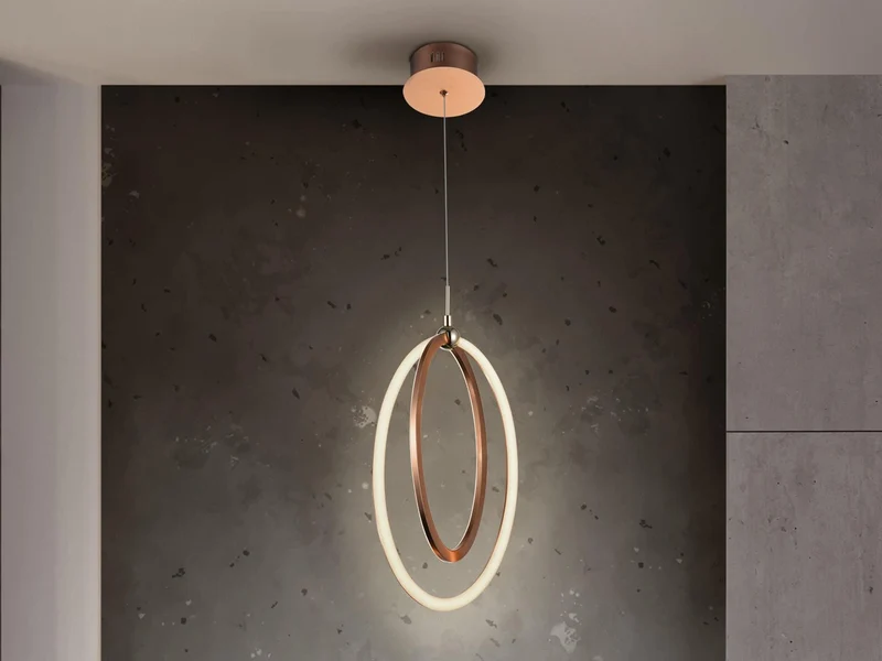 Lámpara de techo colgante Schuller Ocellis oro rosa 3000K