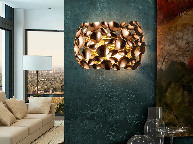 Lámpara aplique de pared Schuller Narisa 2 luces oro rosa 266782N
