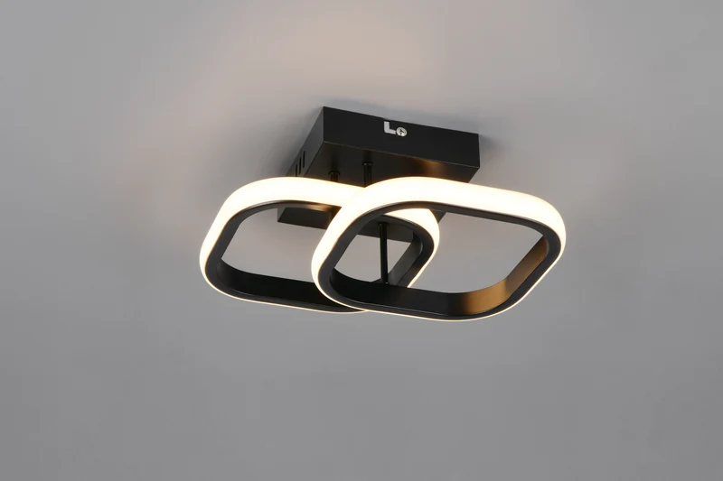 Plafón de techo Trio Kasia LED negro mate 3000K 24cm R63531932