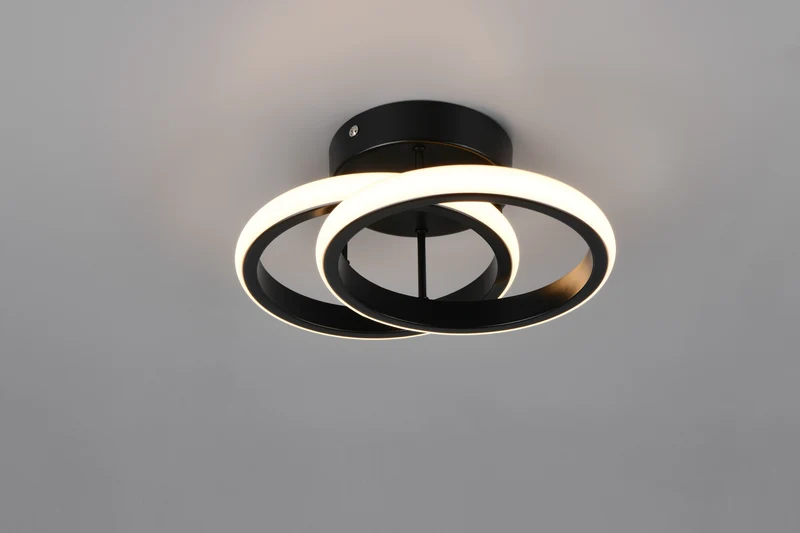 Plafón de techo Trio Kasia LED negro mate 3000K 26,5cm R63531132