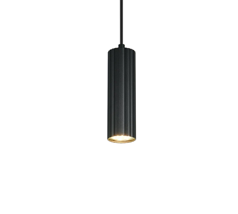 Lámpara de techo colgante Trio Soka LED negro mate 3000K 150cm 367700132