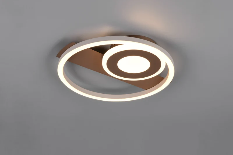 Plafón de techo Trio Horus LED marrón café 3000K 32cm R63671165