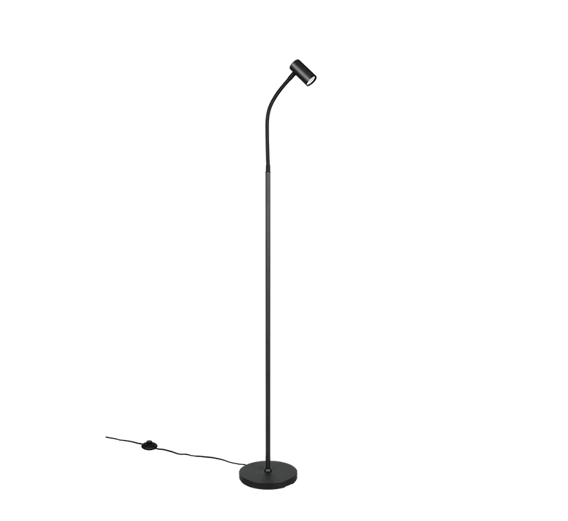 Lámpara de pie Trio Taryn LED negro mate 2700K 133,5cm R46851032