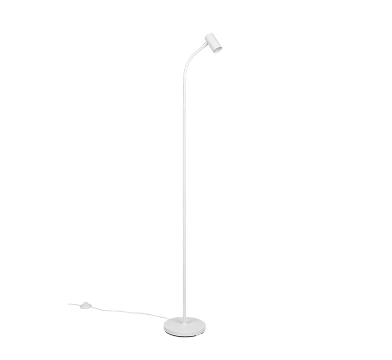 Lámpara de pie Trio Taryn LED blanco mate 2700K 133,5cm R46851031