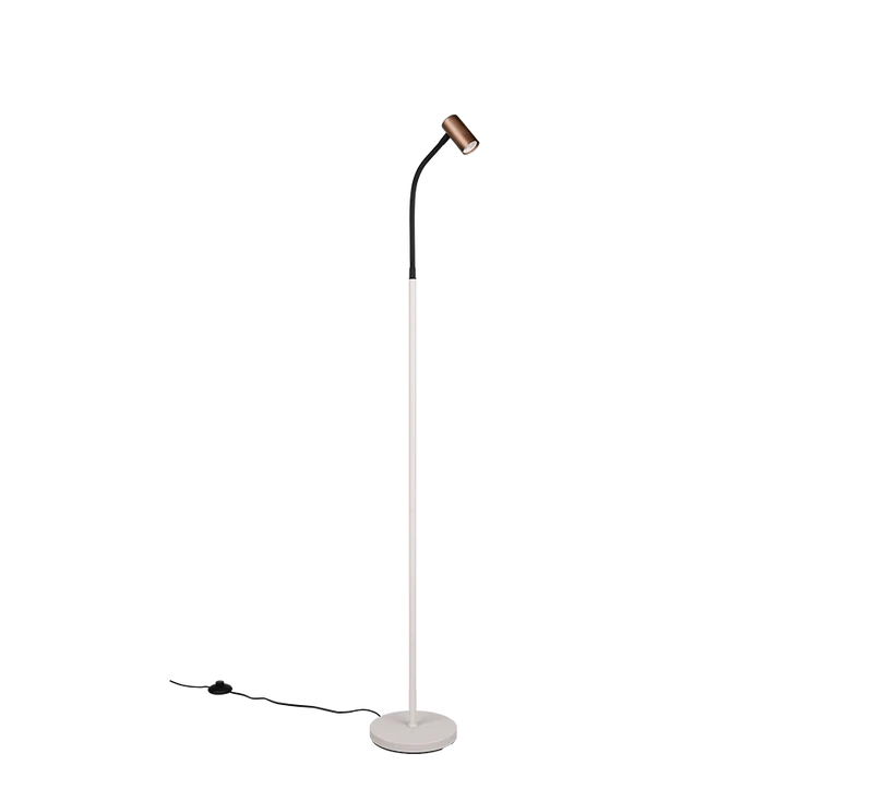 Lámpara de pie Trio Taryn LED marrón café 2700K 133,5cm R46851065