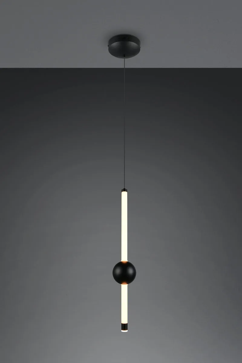 Lámpara de techo colgante Trio Melita LED negro mate 150cm 331510132