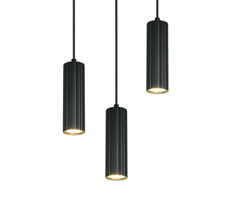 Lámpara de techo colgante Trio Soka LED negro mate 3000K 150cm 367730332