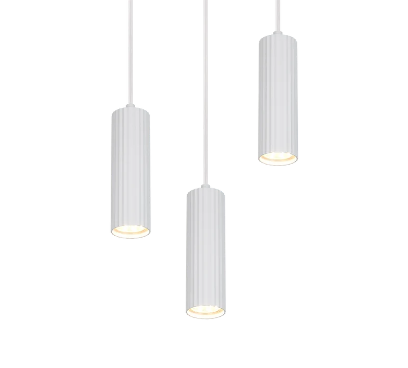 Lámpara de techo colgante Trio Soka LED blanco mate 3000K 150cm 367730331