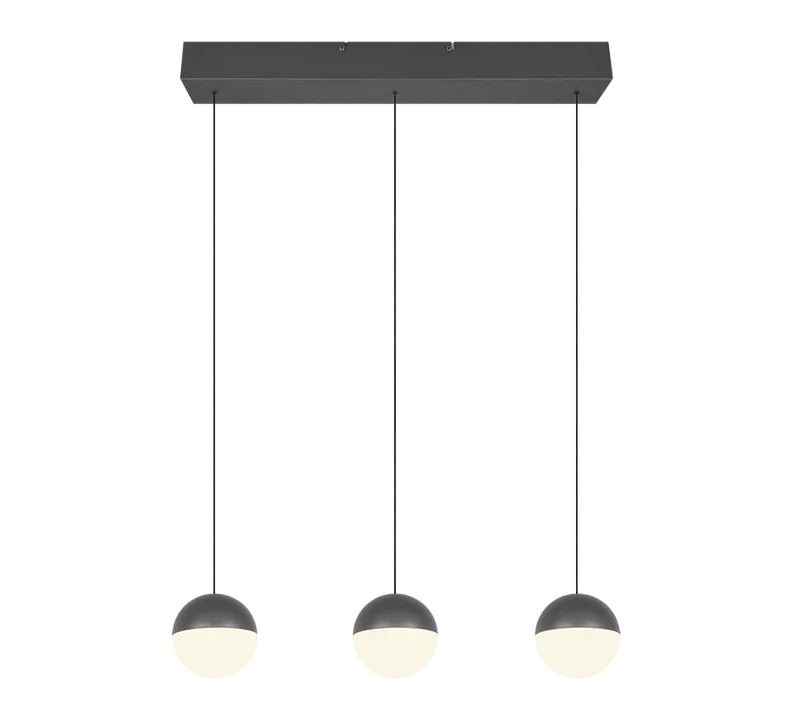 Lámpara de techo colgante Trio Senta LED antracita 3000K 150cm R33553142