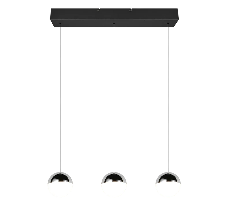 Lámpara de techo colgante Trio Senta LED cromo 4000K 150cm R33553106
