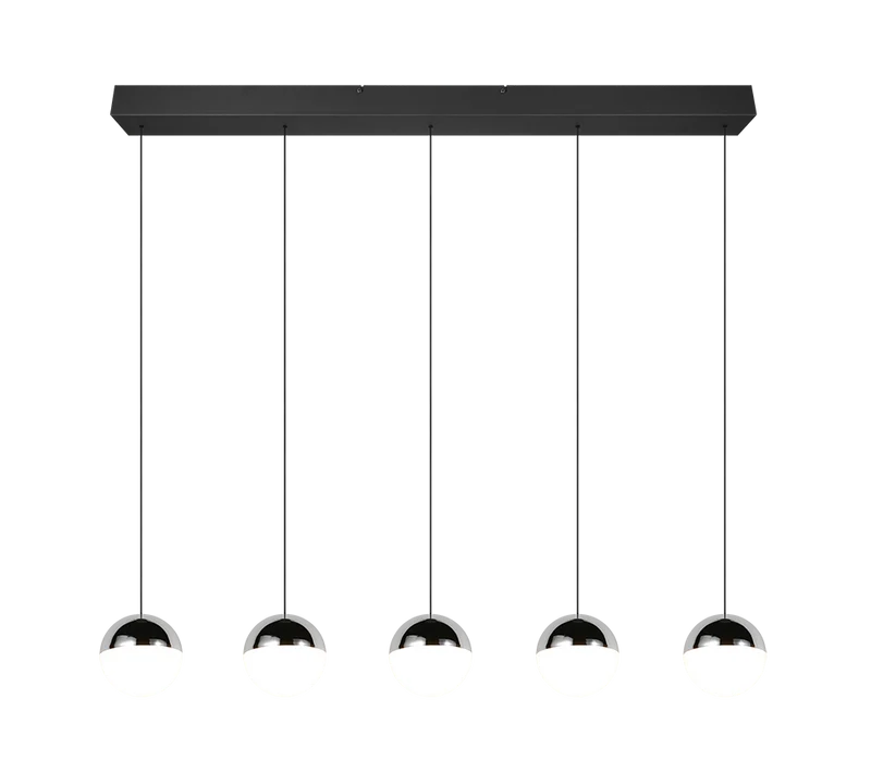 Lámpara de techo colgante Trio Senta LED cromo 4000K 150cm R33555106