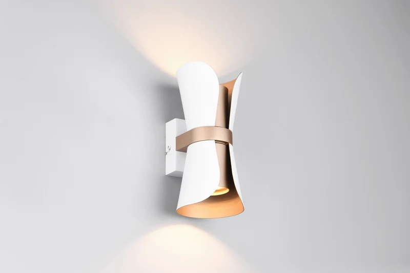 Aplique de pared Trio Coat 2 luces blanco mate arriba y abajo 218600231