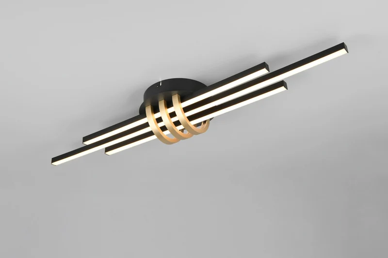 Plafón de techo Trio Cinto negro y dorado R67873180