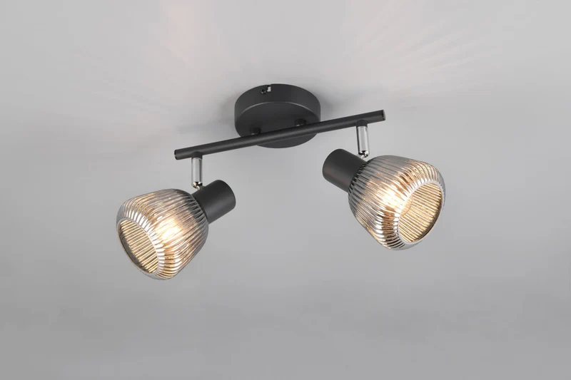 Foco Trio Tarifa 2 luces negro mate 10cm 862800232