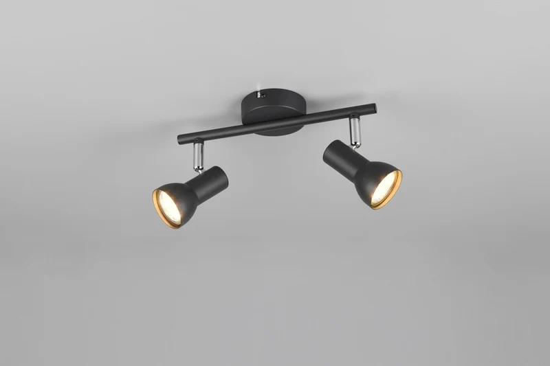 Foco Trio Cantar 2 luces negro mate 8cm R81792032