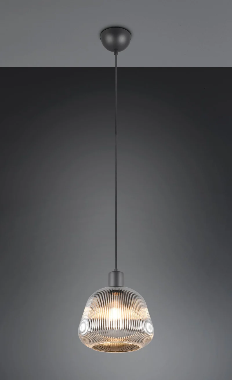 Lámpara de techo colgante Trio Tarifa negro mate 150cm 362800132