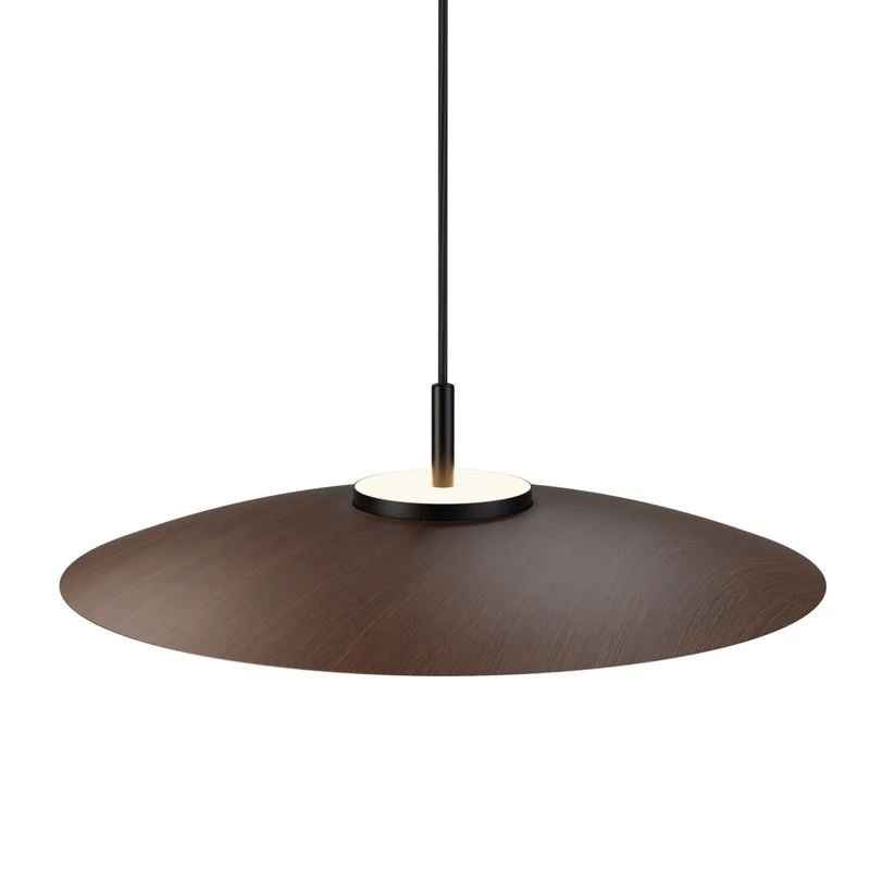 Lámpara de techo colgante Sulion Valentina LED madera metal CCT Ø50cm 18W
