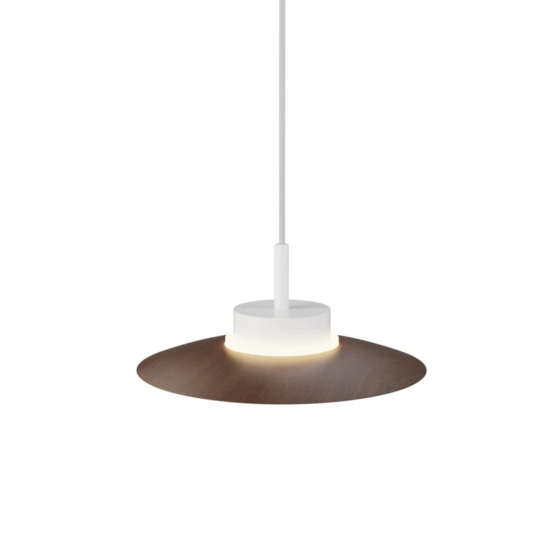 Lámpara de techo colgante Sulion Carmen LED madera metal CCT Ø30cm 9W