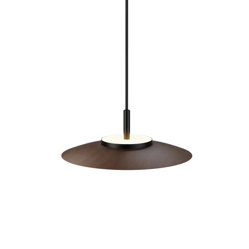 Lámpara de techo colgante Sulion Valentina LED madera metal CCT Ø30cm 18W