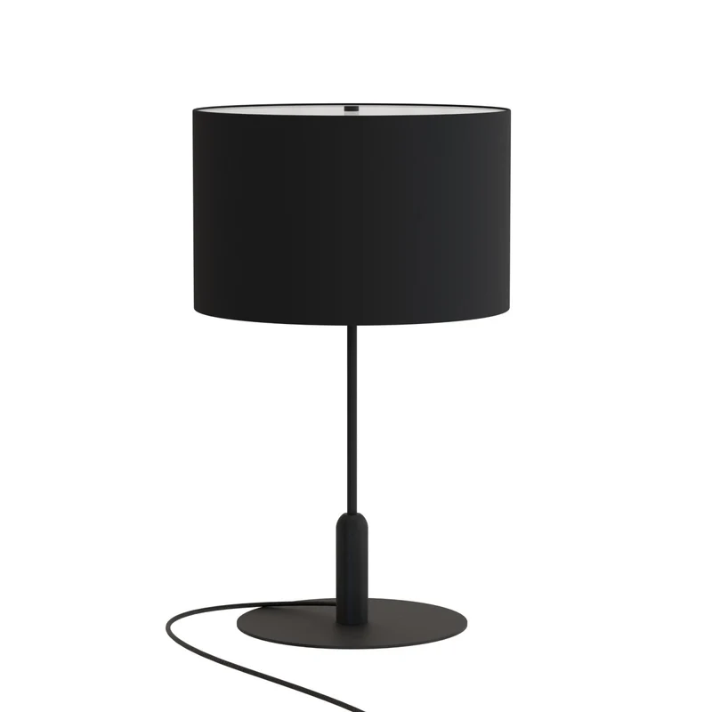 Lámpara de sobremesa Sulion Basic Stylo LED E27 metal tela negro 40W