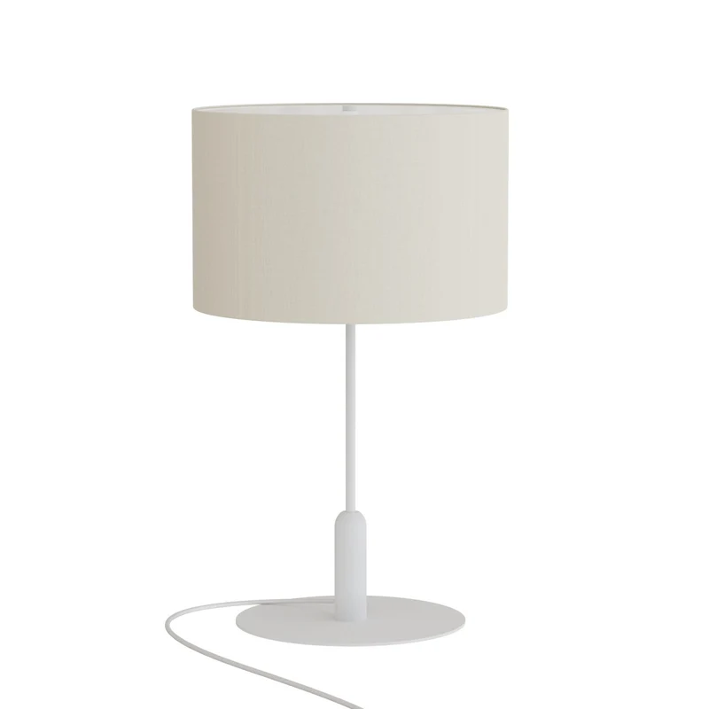 Lámpara de sobremesa Sulion Basic Stylo LED E27 metal tela blanco 40W