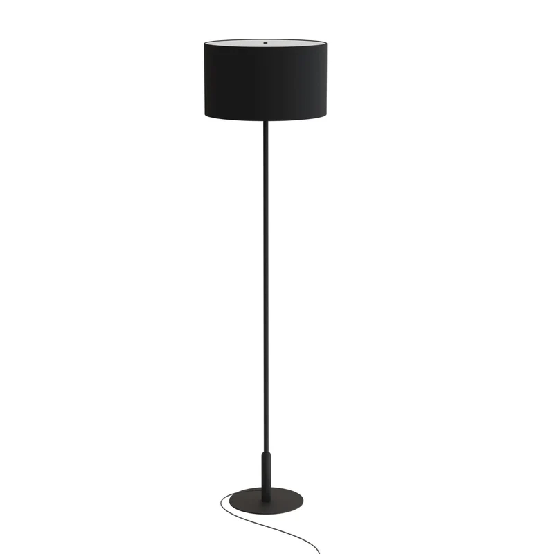 Lámpara de pie Sulion Basic Stylo LED E27 tela negro con pantalla 40W