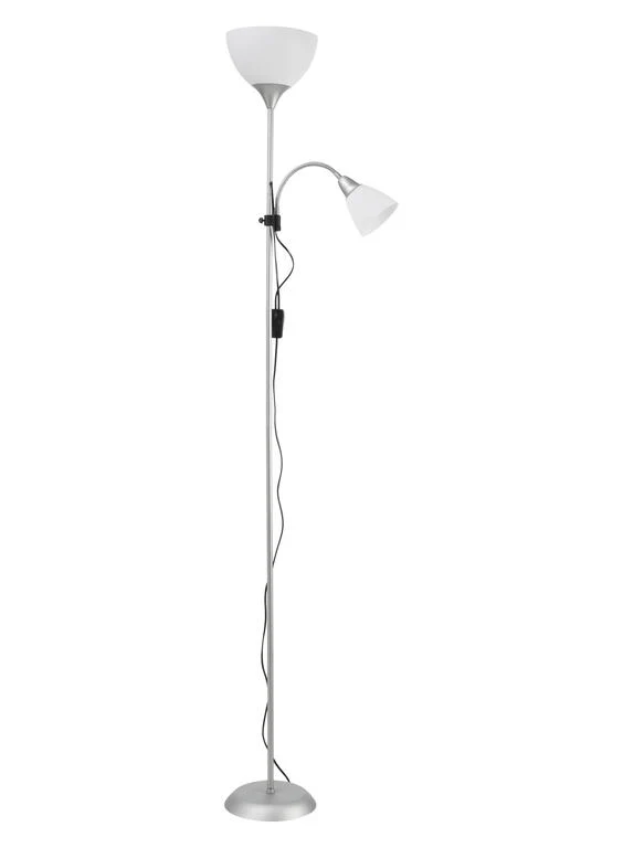 Lámpara de pie de salón MDC Bowl blanco plata 20W 568233296