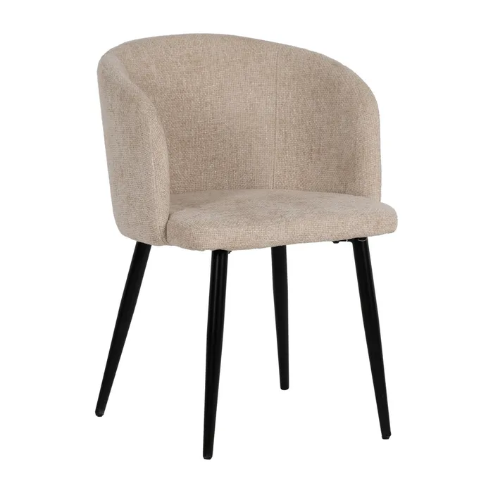 /IXI612647 SILLA CREMA TEX/MET 53X77