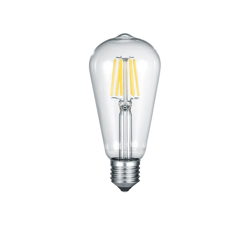 Bombilla Trio Kolben LED E27 transparente 2700K IPX0 Ø6,4cm 987-600