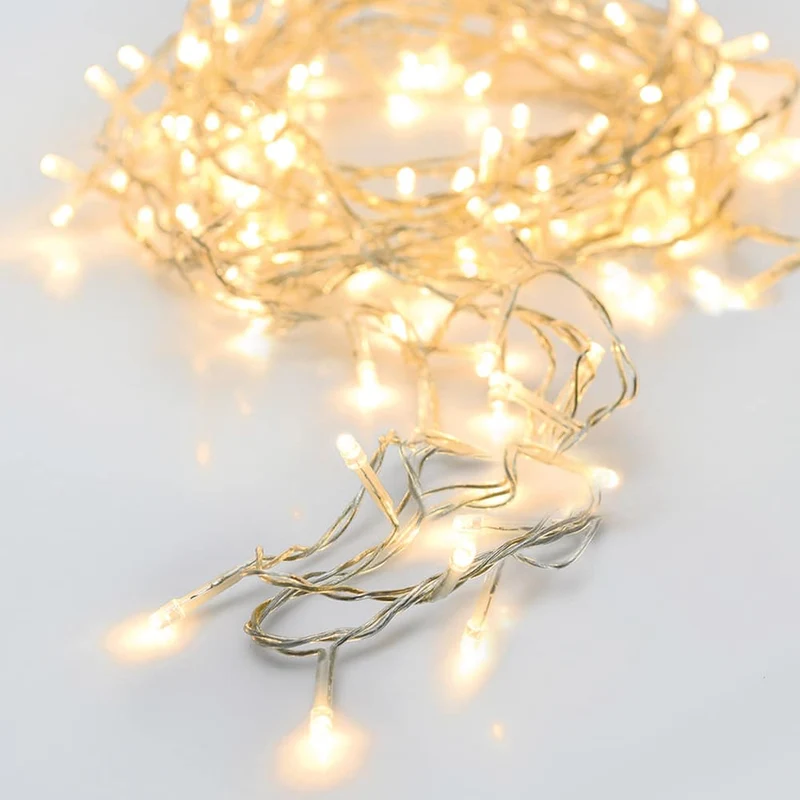 Elektro3 navidad Guirnalda A Pilas Multifuncion 24 LEDs Cable Transparente Luz Blanco 72082