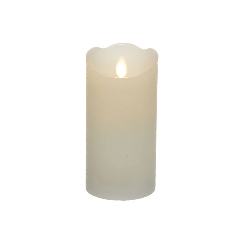 Elektro3 navidad Vela Interior de LED Ø7,5X15Cm Color Blanco. Acabado Rústico Luz Blanco 36456