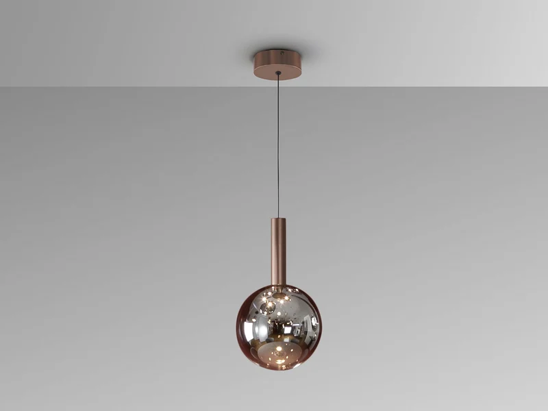 Lámpara de techo colgante Schuller Sapore 1 luz bronce oscuro y smoke 3000K