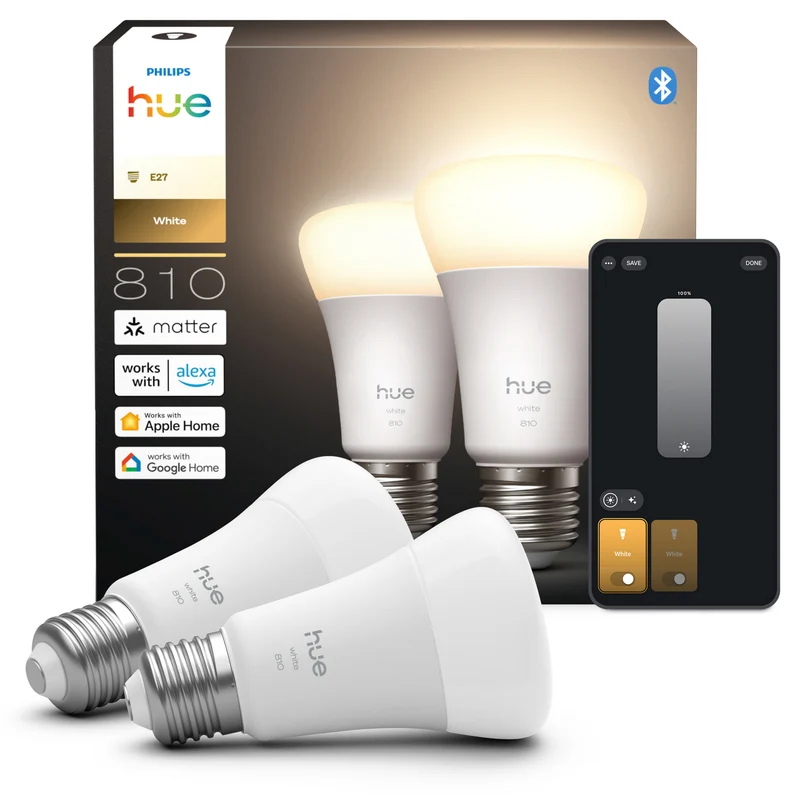 Philips Hue White Bombilla White E27 7W 810lm (2 uds) 87211