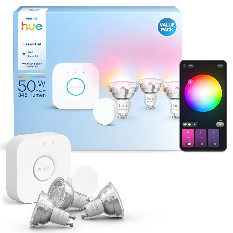 Philips Hue White and Color Ambiance Kit de inicio Essential blanco RGBW 3W (5 87211