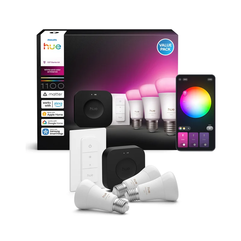 Philips Hue White and Color Ambiance Kit de inicio negro RGBW 5W 1100lm (5 uds) 87201