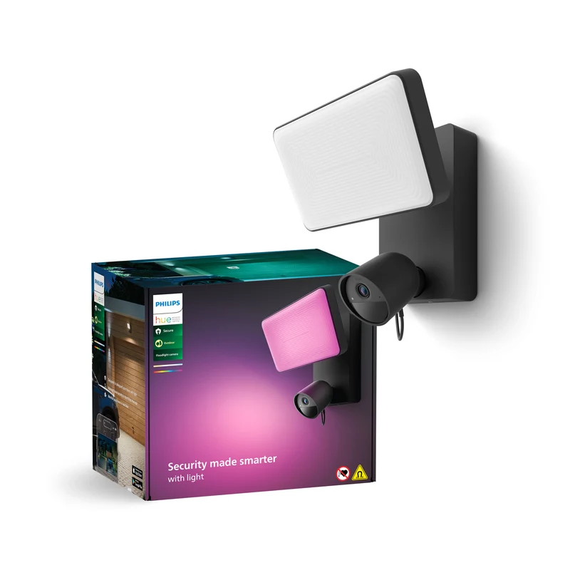 Philips Hue Security Cámara inteligente con proyector Secure negro 9W IP65 8720169