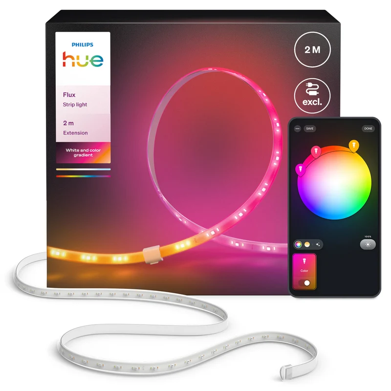 Philips Hue White and Color Ambiance Extensión tira LED flux blanco RGBW 19,5W 8721103