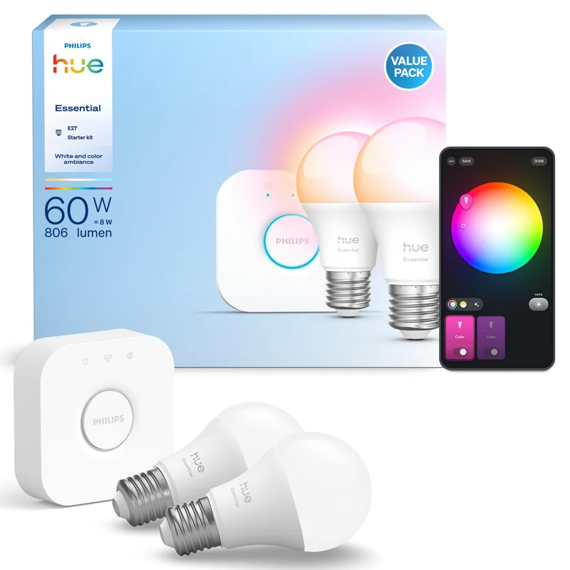 Philips Hue White and Color Ambiance Kit de inicio Essential blanco RGBW 3W (3 87211