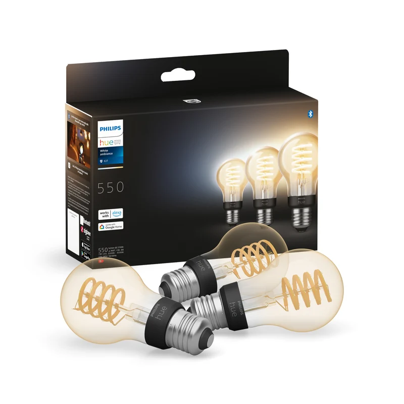 Philips Hue Bombilla ámbar White Ambiance 7W 872016925826600 (3 uds) 550lm