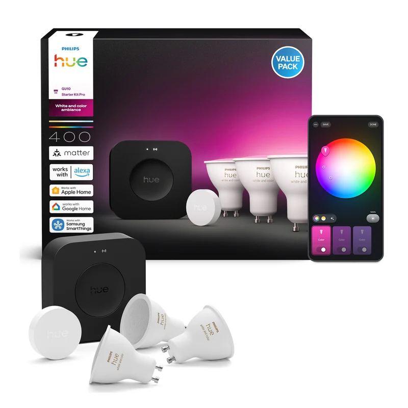 Philips Hue White and Color Ambiance Kit de inicio negro RGBW 5W 400lm (5 uds) 87201