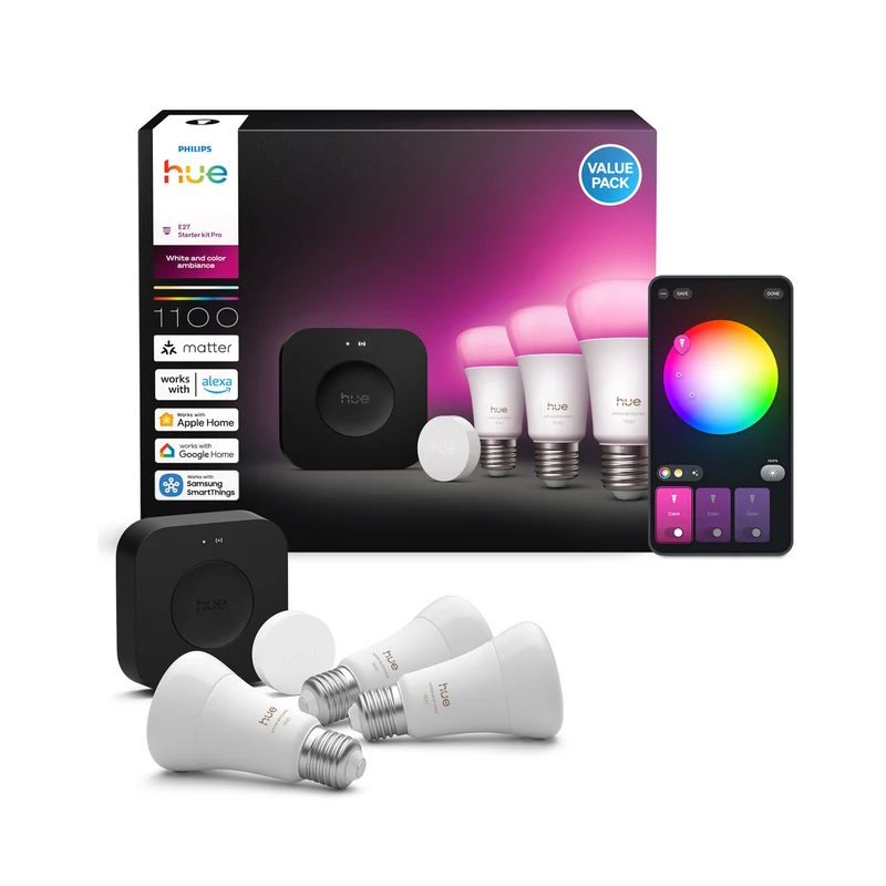 Philips Hue White and Color Ambiance Kit de inicio negro RGBW 5W 1100lm (5 uds) 87201