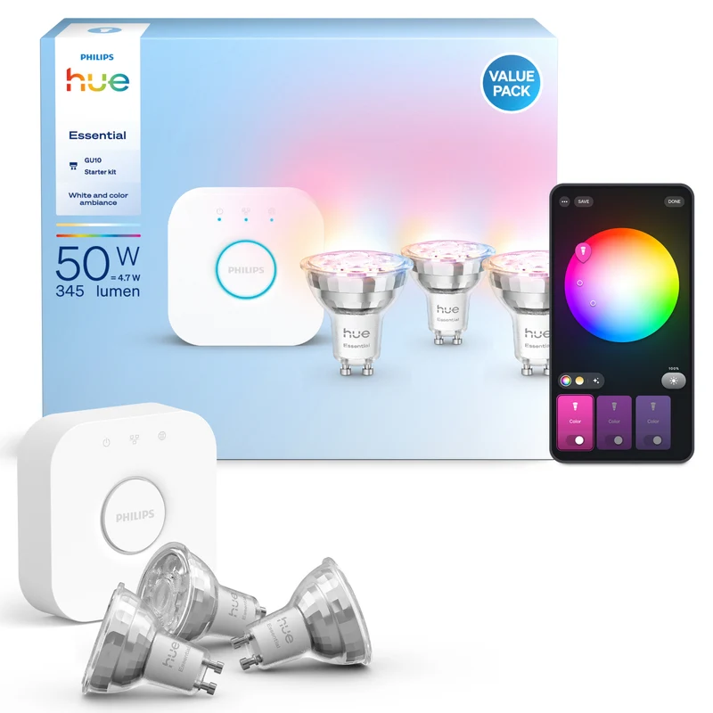 Philips Hue White and Color Ambiance Kit de inicio Essential blanco RGBW 3W (4 87211