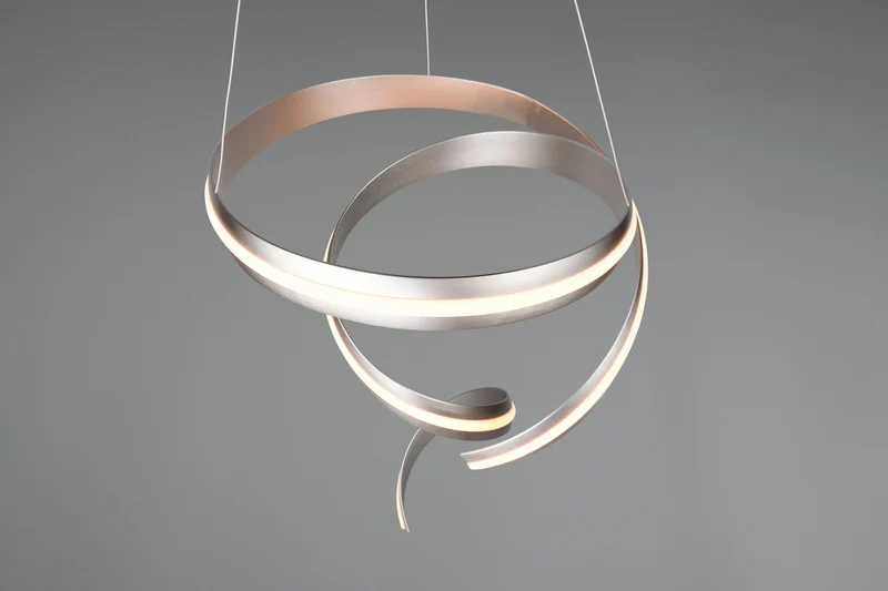 Lámpara colgante Trio Cisenna níquel mate 2000-4000K regulable 75x250cm 80W 336130107
