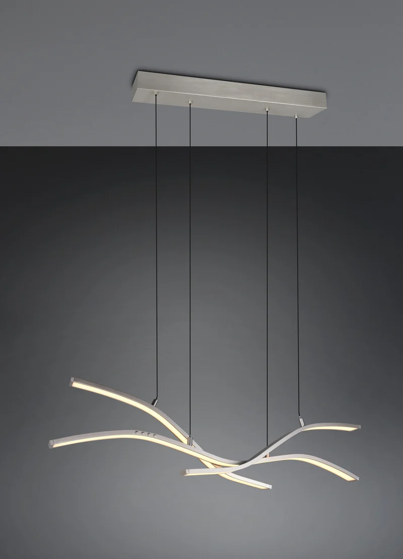 Lámpara colgante Trio Spider níquel mate 130x170cm 2700-6500K regulable 50W 332810307