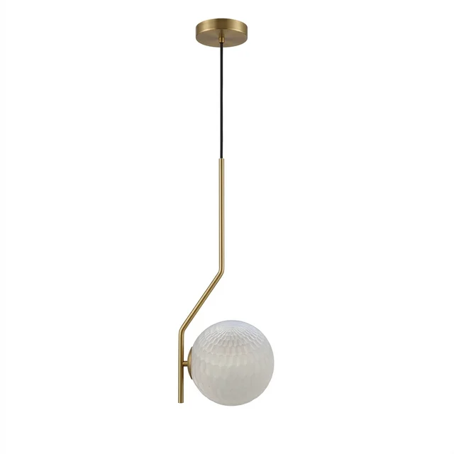 Lámpara de techo colgante ACB Maui oro viejo mate tulipa opal arenado Ø18cm LED E27