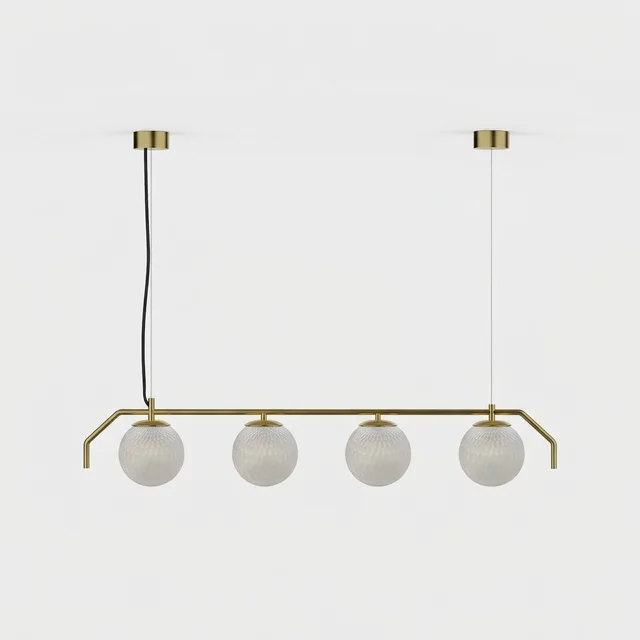 Lámpara de techo colgante ACB Maui 4 luces oro viejo mate tulipas opal arenado Ø18cm LED E27