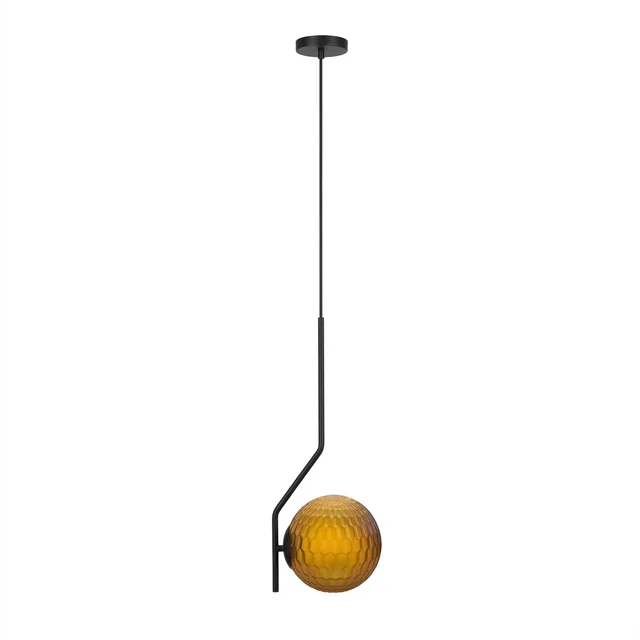 Lámpara de techo colgante ACB Maui negro mate tulipa ámbar Ø18cm LED E27